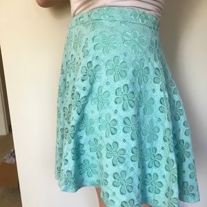 Ya Los Angeles Green Floral Skirt